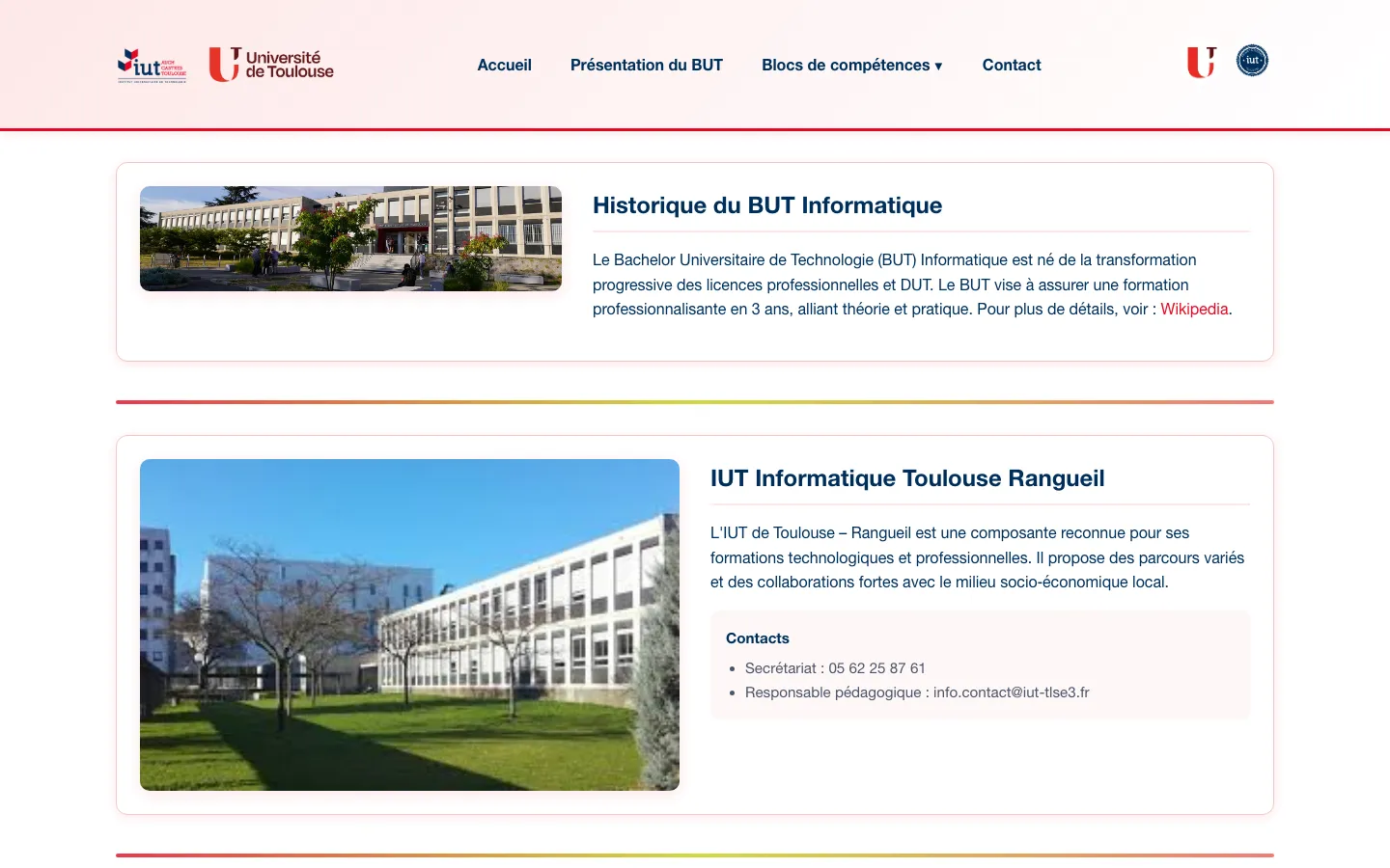 Site du BUT Informatique — page d'accueil